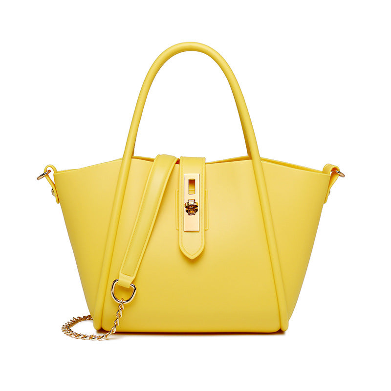 Portable Women's Leather Fashion Vegetable Basket Shoulder Messenger Bag - Fashionner