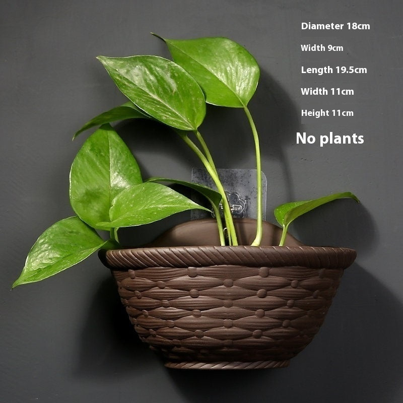 Hanging Ceramic Half Wall Decoration Flower Pot Creative Hydroponics Green Radish