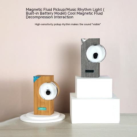 Ferrofluide Dansant au Rythme de la Musique Haut-Parleur à Fluide Magnétique Créatif Jouet de Bureau à Ferrofluide Jouet Liquide Magnétique Décoration d'Intérieur