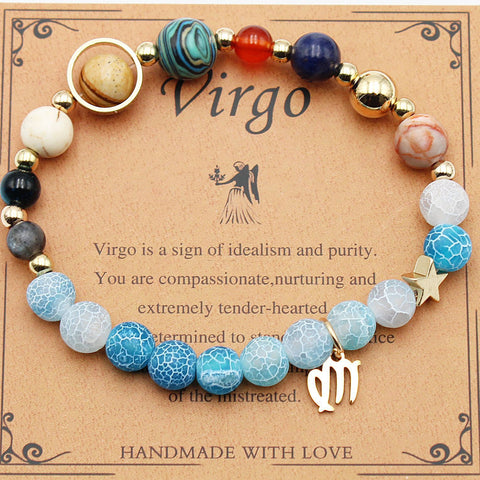 Bracelets Douze Constellations Pierres Naturelles Perles Huit Planètes