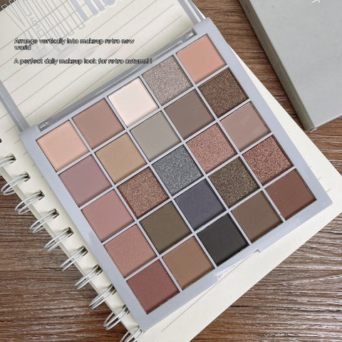 Palette de Fards à Paupières 25 Couleurs Lucky Cube Scintillant Mat Couleurs Terre Orange Marron