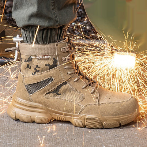 Chaussures de protection du travail isolées 10 kV avec semelle légère antichoc et anti-perforation