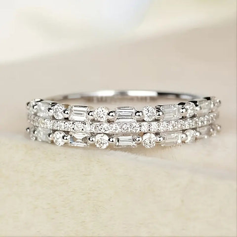 Bague multicouche trois couches fines lignes circulaires pour femmes, anneaux couvrant tout le doigt, cadeaux de bijoux
