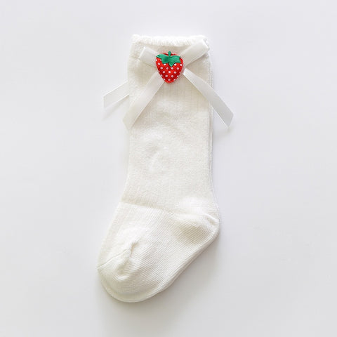 Girls' Stockings Korean Style Ins Bow Baby Princess Socks Long Tube Baby Calf Socks Spring And Autumn Children's Cotton Socks - Fashionner