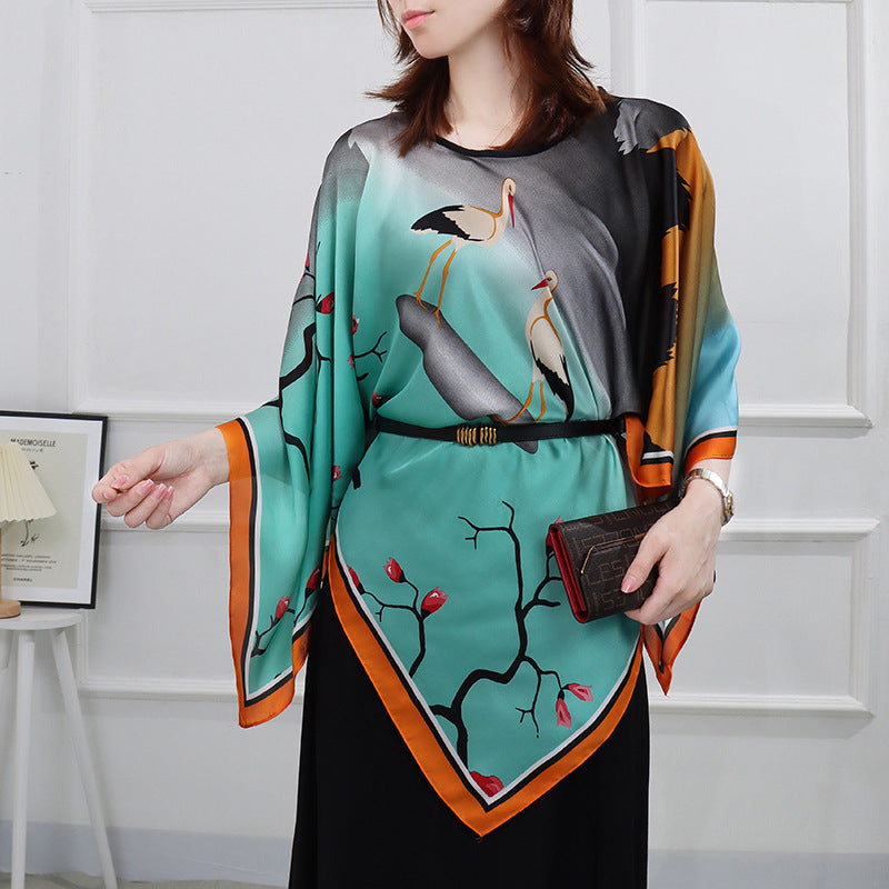 Artificial Silk Pullover Sunscreen Scarf Shawl - Fashionner