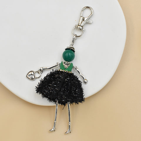 Porte-clés pour femme, pendentif de sac à main fait à la main avec personnage de dessin animé