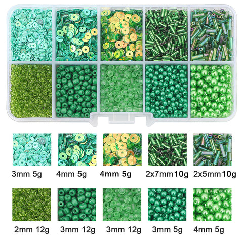 Perles de verre faites à la main avec paillettes de la même couleur