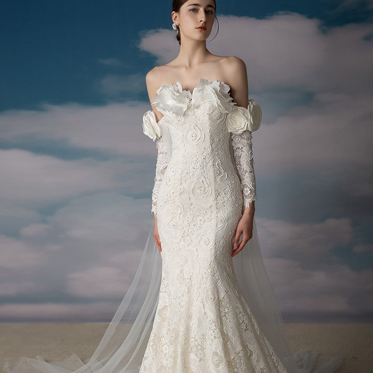 Off Shoulder Super Immortal Slim Fit Slim Fishtail Dress - Fashionner