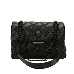 Plaid Embossed Chain Personality Shoulder Bag - Fashionner