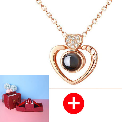 Hot Valentine's Day Gifts Metal Rose Jewelry Gift Box Necklace For Wedding Girlfriend Necklace Gifts - Fashionner