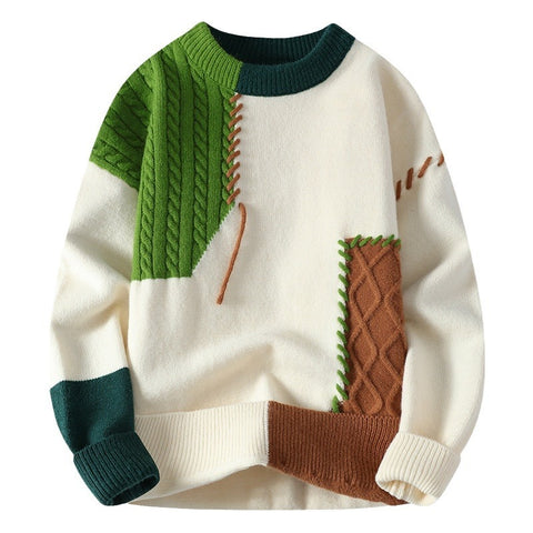 Pull colorblock Pull-over Hiver Mode Manche longue Vêtements pour hommes