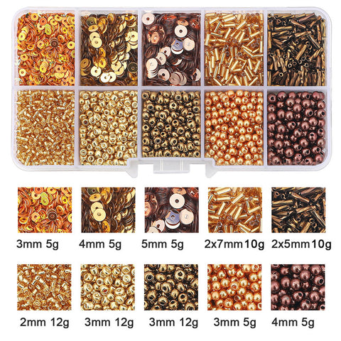 Perles de verre faites à la main avec paillettes de la même couleur
