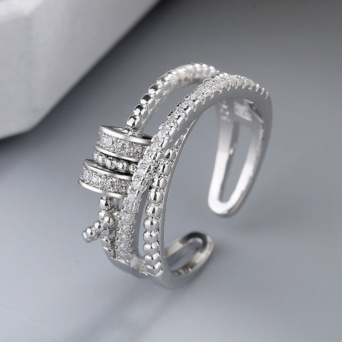 Anneaux d'anxiété pivotants avec perles, anneaux anti-stress pour femmes et hommes, bijoux