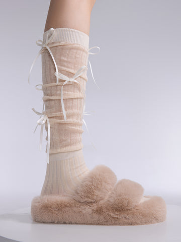 Korean Ballet Girl Butterfly Pile Socks - Fashionner