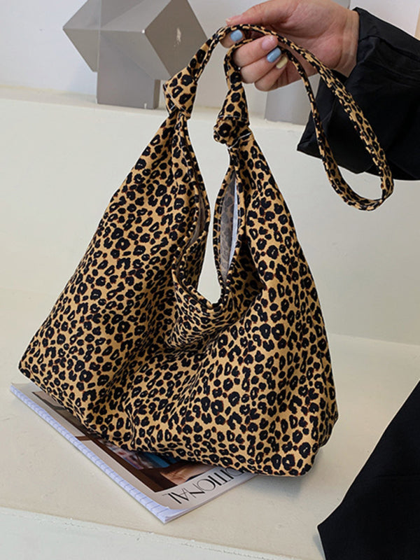 New leopard print shoulder bag canvas shopping bag - Fashionner