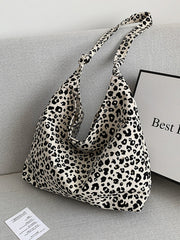New leopard print shoulder bag canvas shopping bag - Fashionner