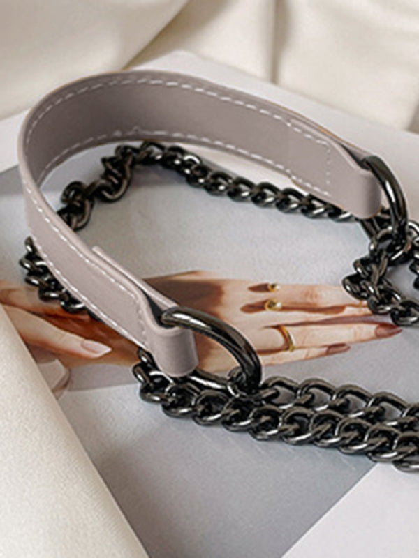 Embroidered thread chain portable small square bag shoulder bag - Fashionner