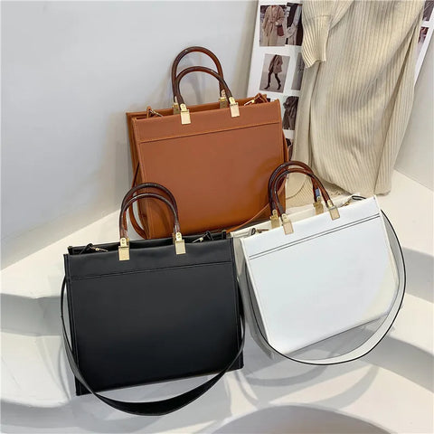 Buy New Trendy Retro Shoulder Bag Popular Solid Color Letter Messenger Women'S Large Capacity Tote Bag Fashion Luxury Bag online at Fashionner.