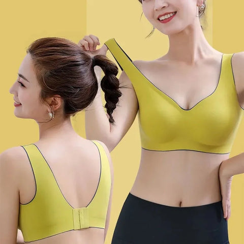 Buy 2021Womens Breathable Comfortable Seamless Underwear Easy Leisure Sleep Yoga Workout Latex Vest Ice Silk Bra online at Fashionner.